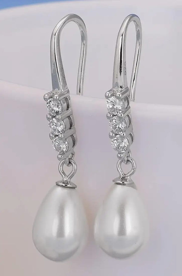 Sterling 925 Silver Pearl Drop Earrings