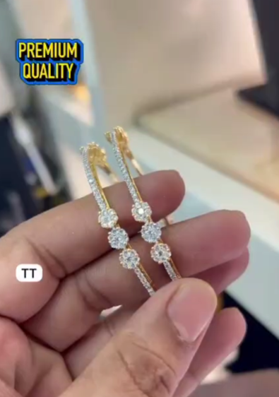 Gold-plated, stone-studded bangles