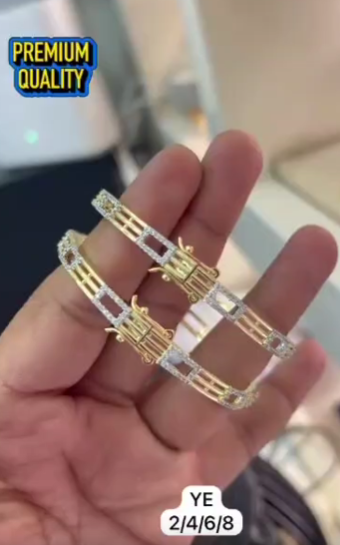 Gold-plated bangle-style bracelets