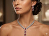 Premium Royal Ruby & Diamond Finish Jewellery Set
