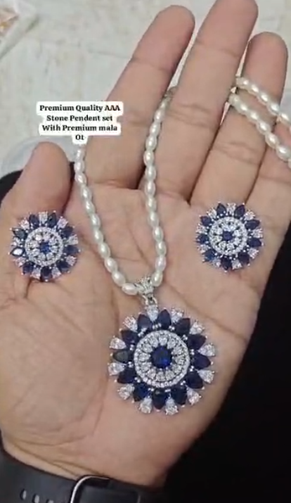 CZ Diamond Pendant & Earring sets