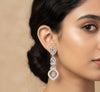 premium quality Rhodium / Dual plated CZ Diamond Long Earrinngs