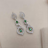 premium quality Rhodium / Dual plated CZ Diamond Long Earrinngs
