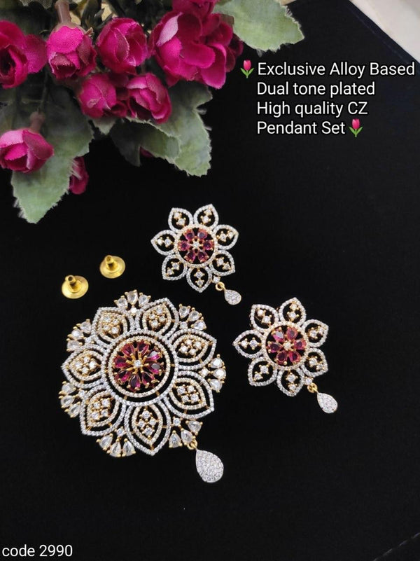 diamond pendant set with matching earrings