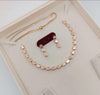 Rose Gold Plated Oval Shaped CZ Necklace Set