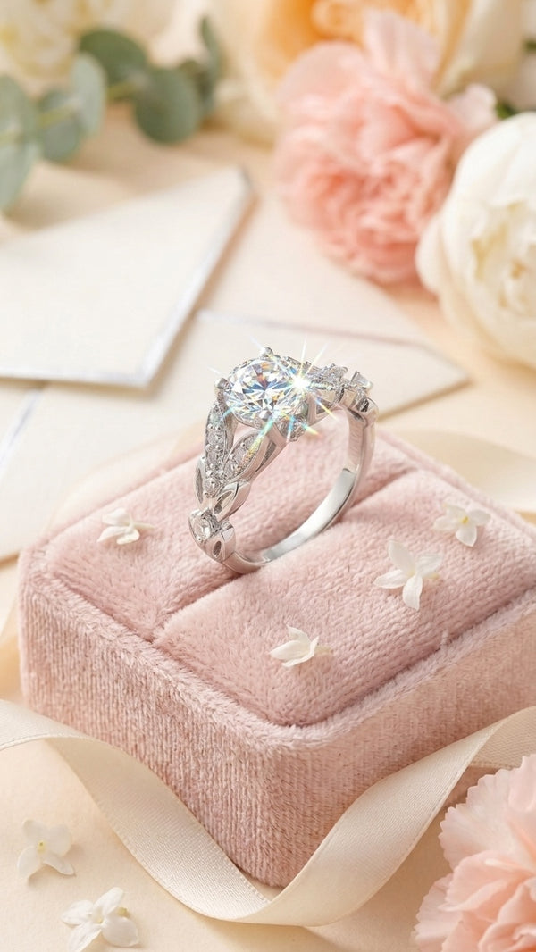 Sterling 925 Silver Solitaire Bloom Ring