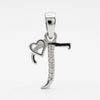 Tinsel Heart: Sterling Silver 'T' Pendant