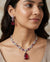 Elegant Ruby Drop Diamond Necklace Set