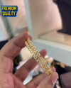 Diamond studded gold plated bangle