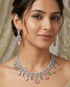 Luxury Baby Pink Diamond Necklace Set
