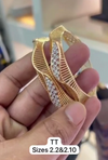 Gold-Plated Aura Wave Bangles stubbed with diamonds