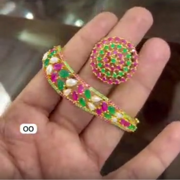 Multi-Color Brass Bracelets & Ring Set