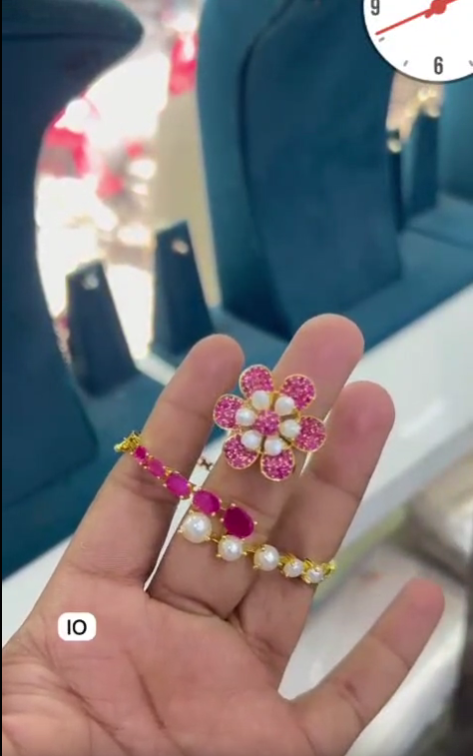 Pink Petal Harmony brancelet and ring