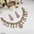 Necklace and Earrings Set with Pink Stones