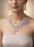 White Crystals Floral Vine Cascade Necklace Set