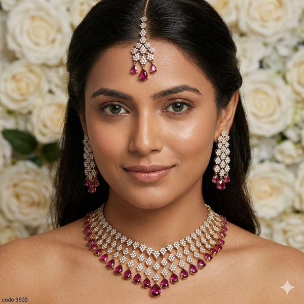 Emery Sapphire Zirconia Necklace Set