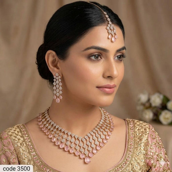 Emery Sapphire Zirconia Necklace Set