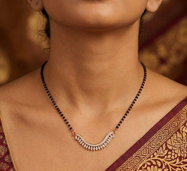 Premium Quality anti tarnish Mangalsutra Pendant with 18" Long chain