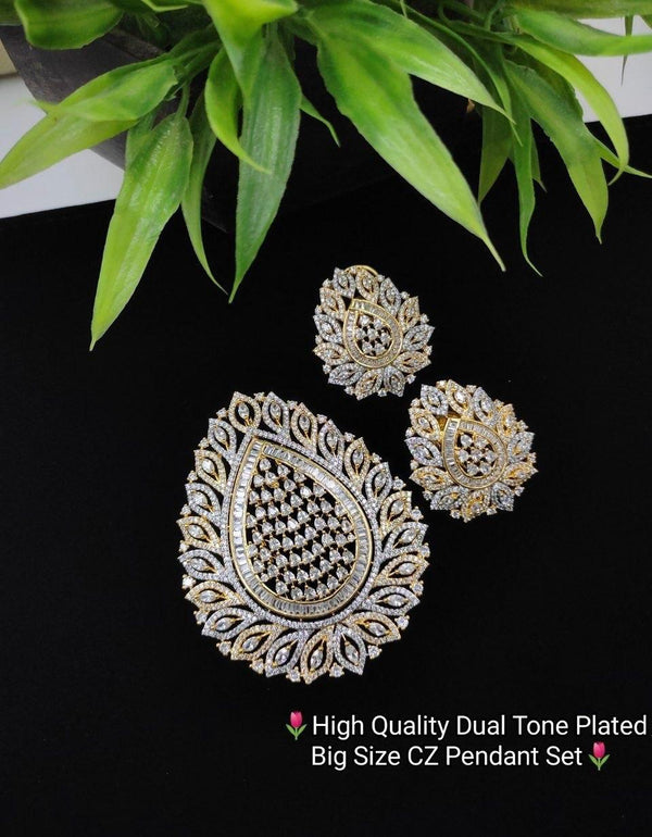 Cubic Zirconia pendant and earring set
