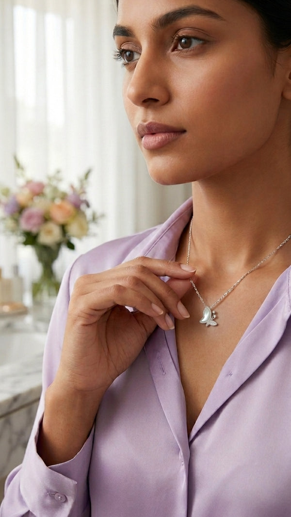 Sterling Silver 925 Flying Butterfly Pendant without Chain