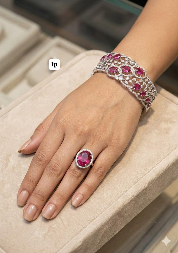 Voguish Emerald Pave Bracelet & Ring