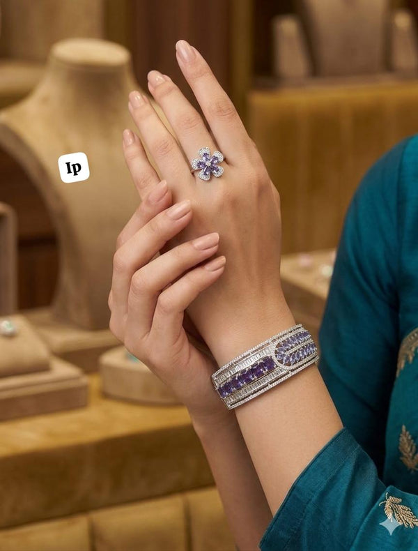 Voguish Emerald Pave Bracelet & Ring