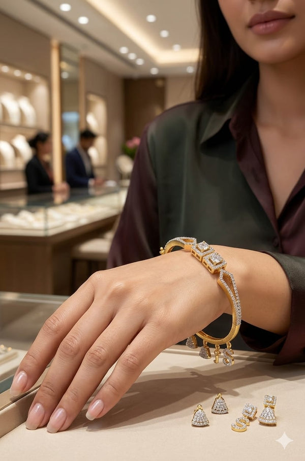 CZ Diamond Latkan Kada Bracelet