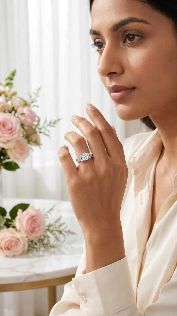 Sterling 925 Silver Solitaire Bloom Ring
