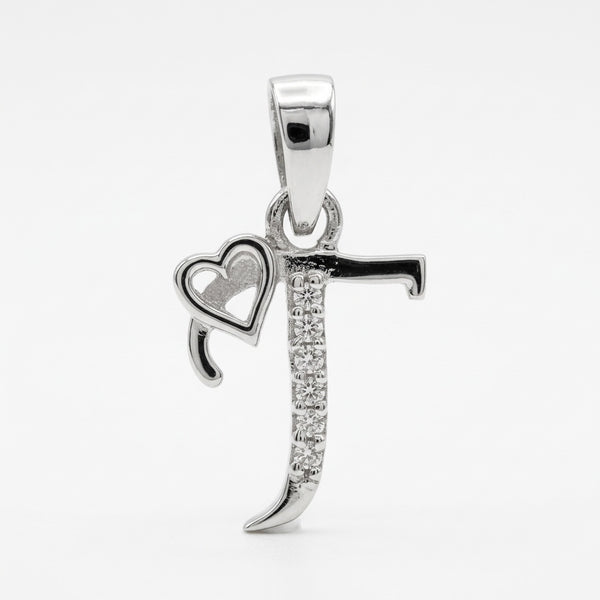 Tinsel Heart: Sterling Silver 'T' Pendant
