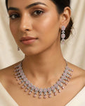 Luxury Baby Pink Diamond Necklace Set