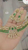 Diamond necklace set featuring gem stones