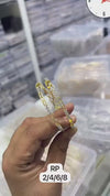 Gold-plated bangles With an infinity design.