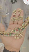 Diamond necklace set featuring gem stones