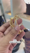 Gold-Plated Aura Wave Bangles stubbed with diamonds