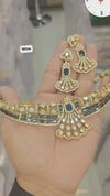 Diamond necklace set featuring gem stones