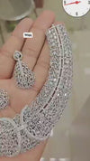 American diamond necklace and matching earrings