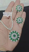 CZ Diamond Pendant & Earring sets
