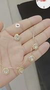 Delicate gold-plated American diamond necklace and earring set